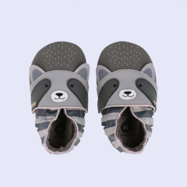 Bobux: Soft sole (3-21 μηνών) Rickie Grey + Charcoal